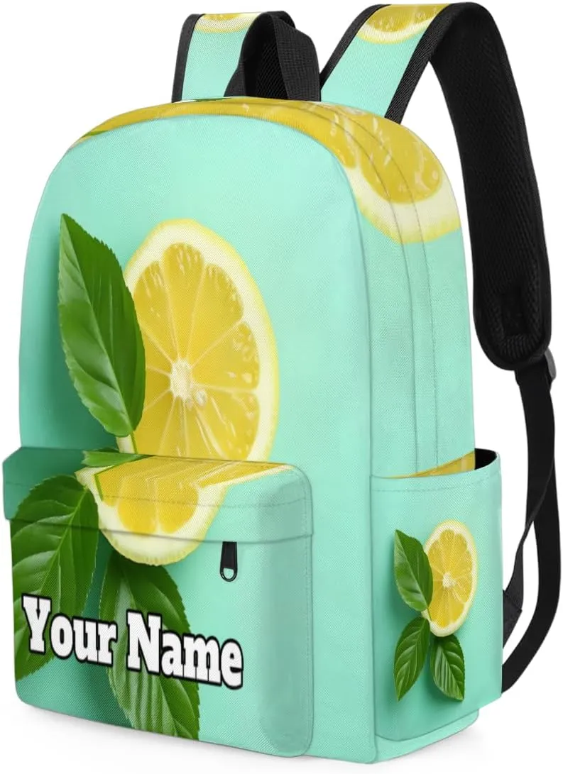 Personalized Summer Lemon Preschool Toddler Backpack for Boys Girls Custom Kids Name Small Bookbags Kindergarten Elementary Backpack, Lemon
