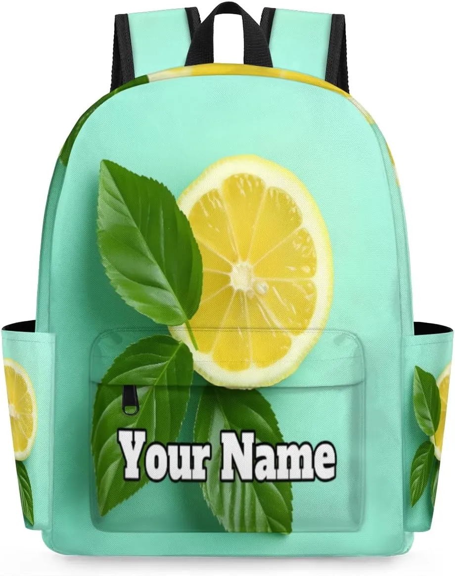 Personalized Summer Lemon Preschool Toddler Backpack for Boys Girls Custom Kids Name Small Bookbags Kindergarten Elementary Backpack, Lemon