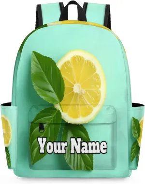 Personalized Summer Lemon Preschool Toddler Backpack for Boys Girls Custom Kids Name Small Bookbags Kindergarten Elementary Backpack, Lemon