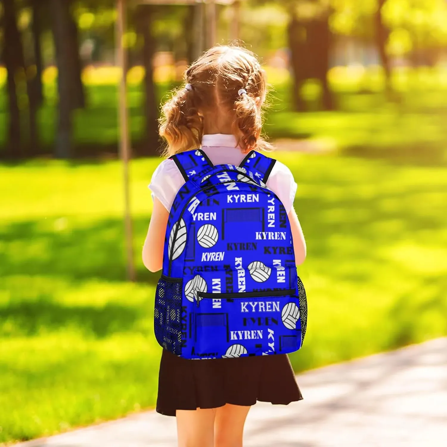 Personalized Volleyball Backpack for Men Women, Custom Name Laptop Backpack, Customized Sports Bag Daypack for Travel Camping, Navy