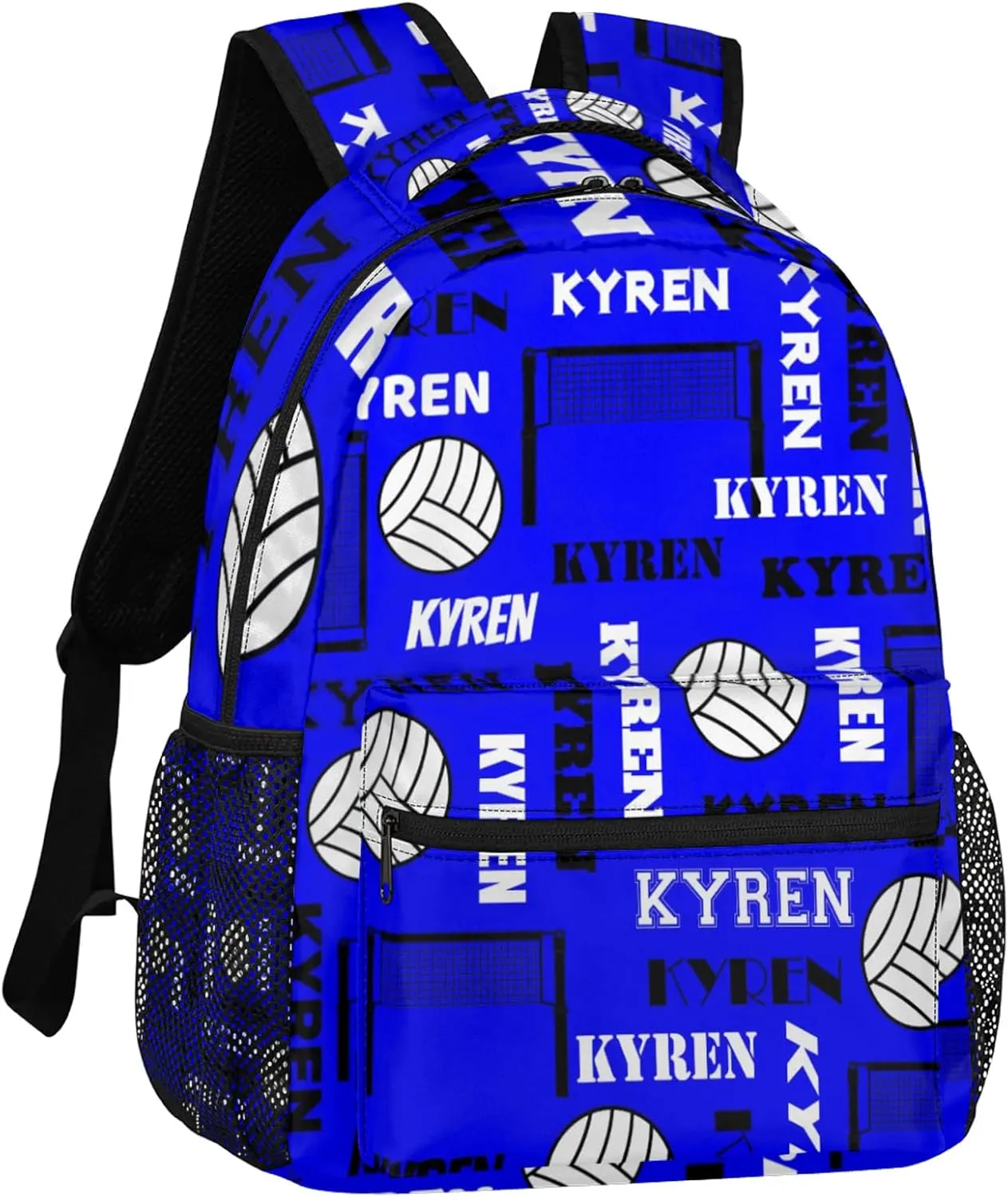 Personalized Volleyball Backpack for Men Women, Custom Name Laptop Backpack, Customized Sports Bag Daypack for Travel Camping, Navy