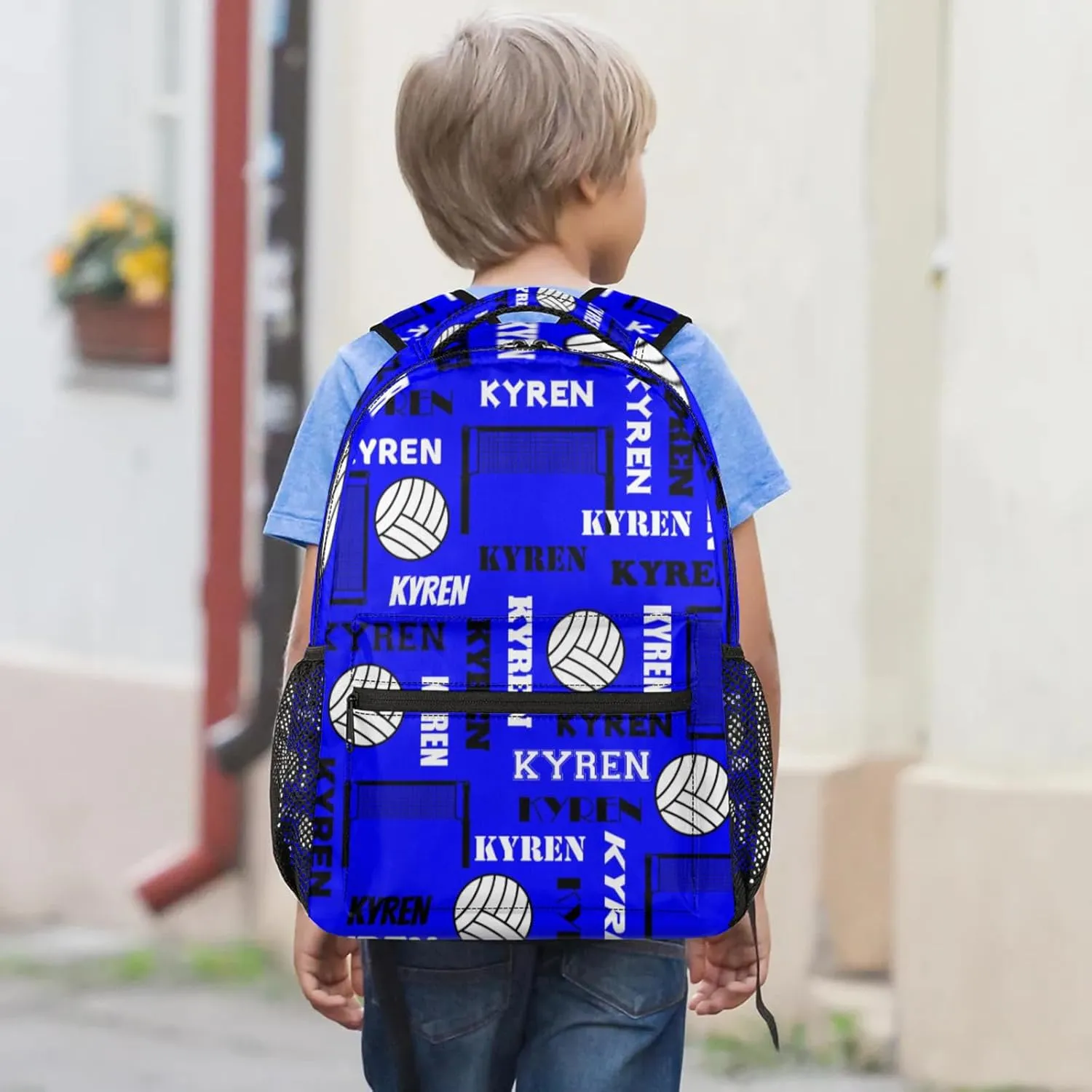 Personalized Volleyball Backpack for Men Women, Custom Name Laptop Backpack, Customized Sports Bag Daypack for Travel Camping, Navy