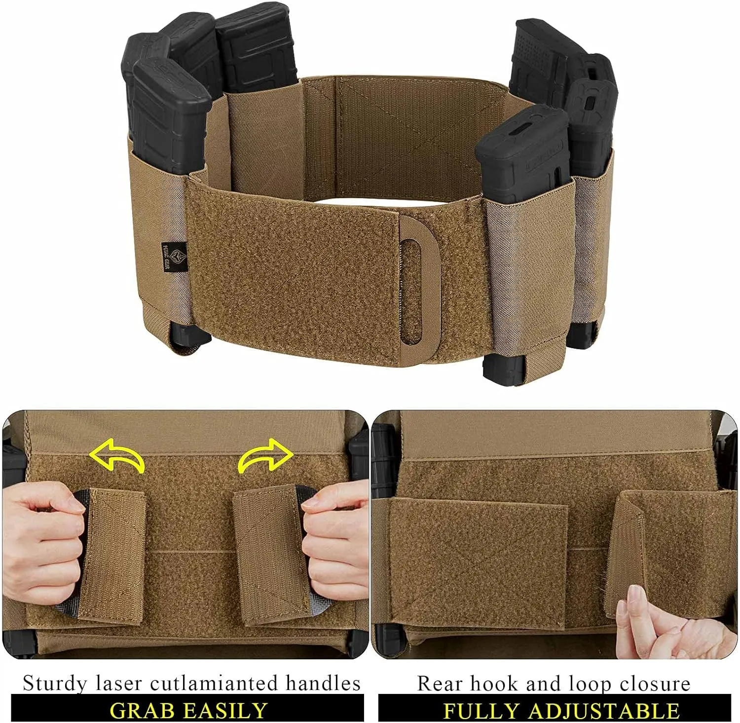PETAC GEAR Elastic Cummerbund for Tactical Vest Stretch Cummerbund with 8 Pouches for FCPC LBT LBX