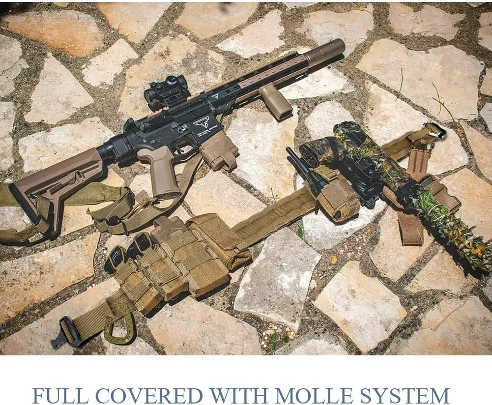 PETAC GEAR Tactical Battle Belt With Cobra Buckle D-Ring | Military Heavy Duty Rigger Gun Belts | Inner Outer Molle Belt.