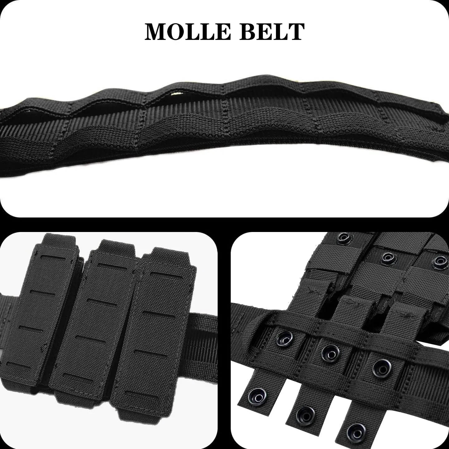 PETAC GEAR Tactical Battle Belt With Cobra Buckle D-Ring | Military Heavy Duty Rigger Gun Belts | Inner Outer Molle Belt.