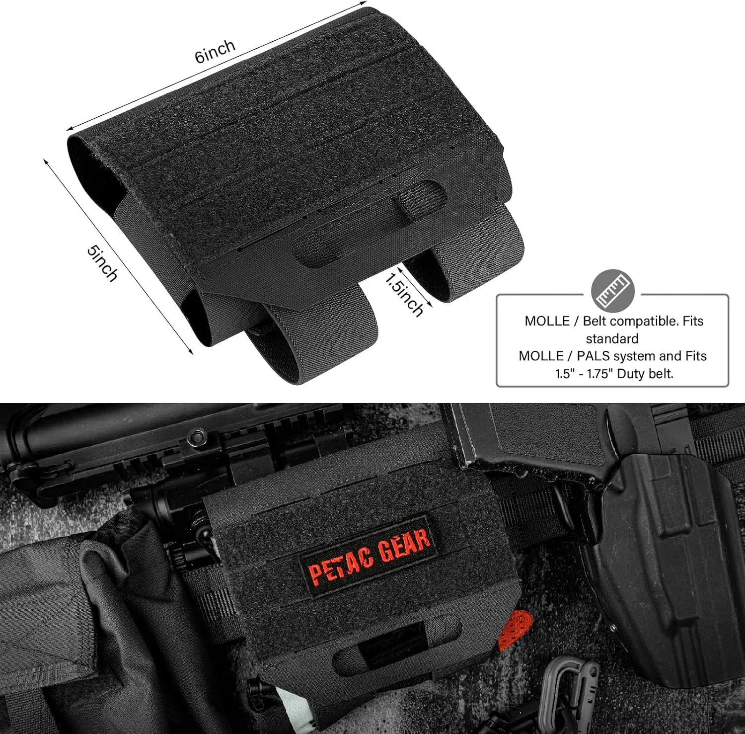 PETAC GEAR Tactical Ifak Pouch,Molle First Aid Micro Trauma Kit Military，Belt Medical Survival Pouches.(Bag Only)