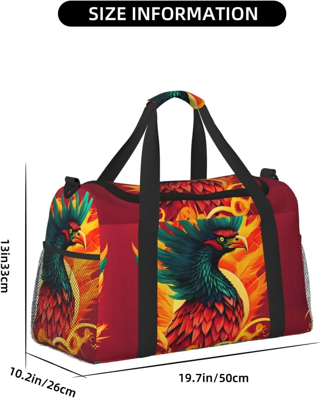 Phoenix Travel Duffel Bag With Zippers And Handles, Big Foldable Duffle Bag For Family Vacations