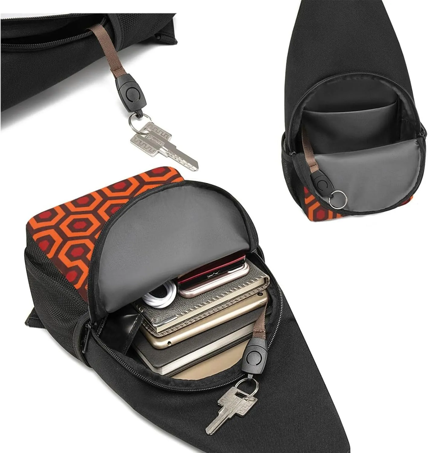 Piano Crossbody Chest Bag, Casual Backpack, Small Satchel, Multi-Functional Travel Hiking Backpacks