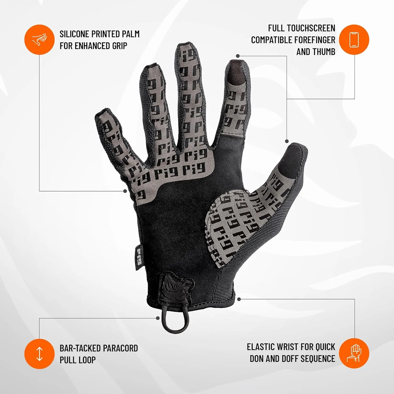 PIG Delta Utility Tactical Gloves, Touchscreen Compatible, High Dexterity, for Shooting, 1 Pair