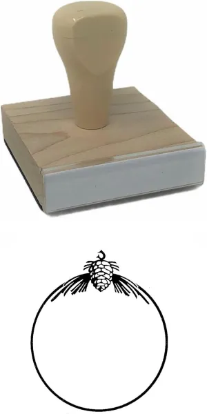 Pinecone ORN Rubber Stamp, 2 X 2'' Wood Stamp