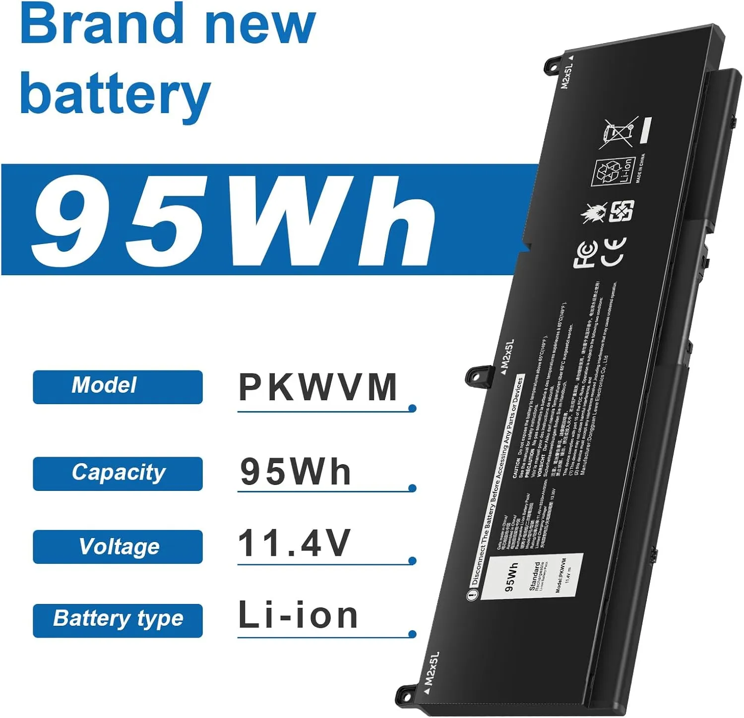 PKWVM Laptop Battery Compatible with Dell Precision 7550 7750 7560 7760 Series Workstation Notebook C903V CR72X 0CR72X 17C06 068N03 447VR 0447VR P44E P93F P44E001 P44E002 P93F001 P93F002 453-BBCQ