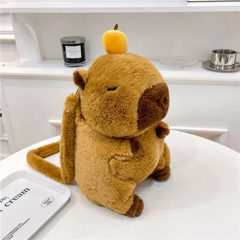 Plushie Doll Fur Capybara Backpack