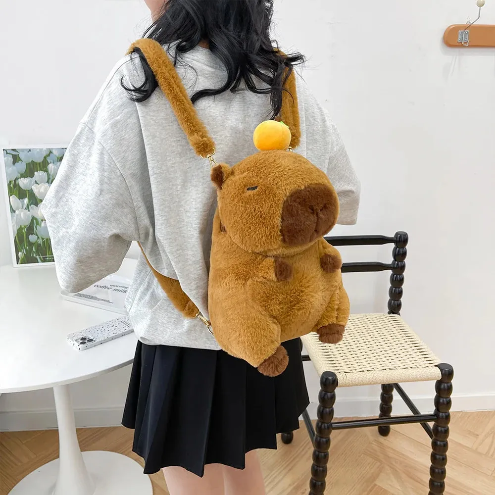 Plushie Doll Fur Capybara Backpack