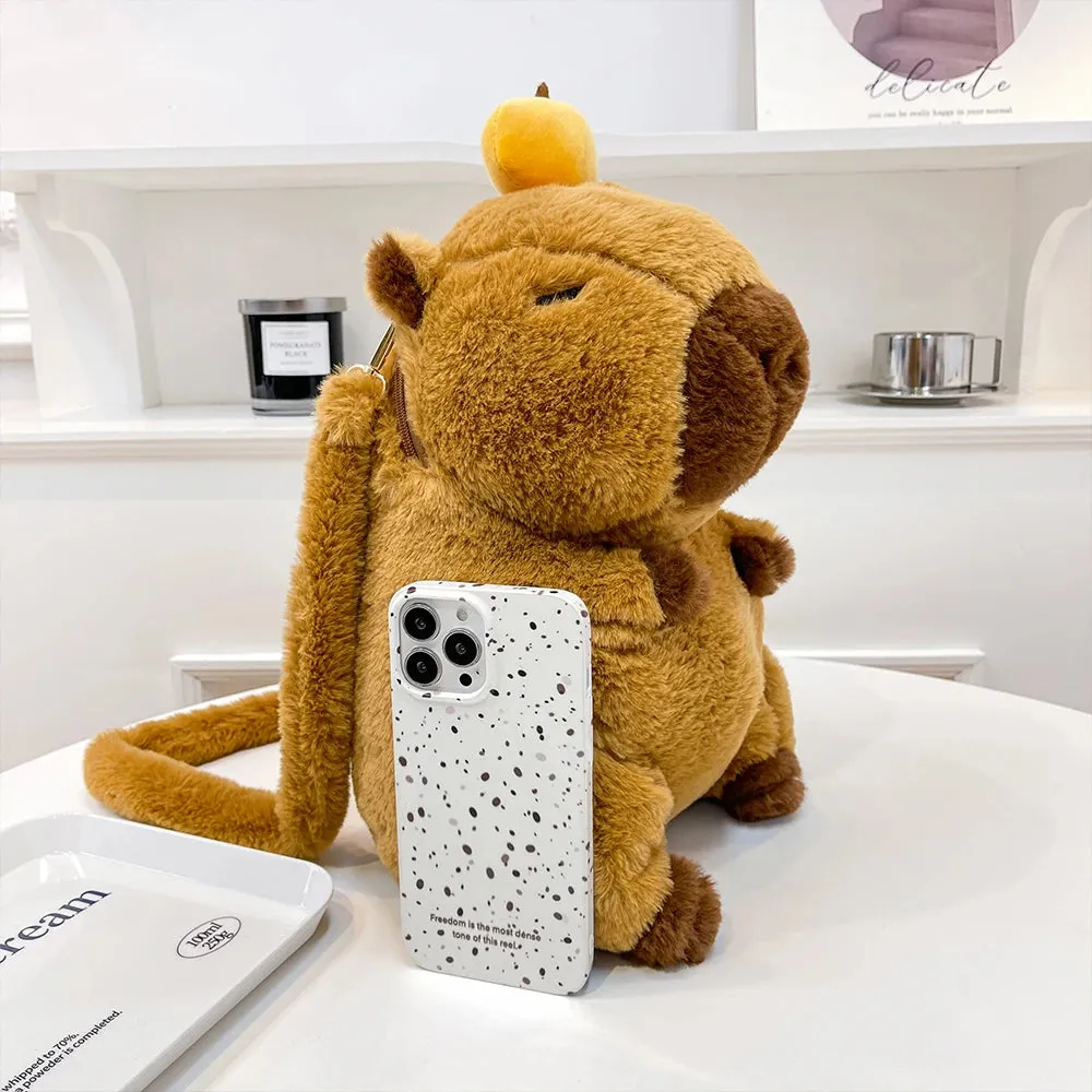 Plushie Doll Fur Capybara Backpack