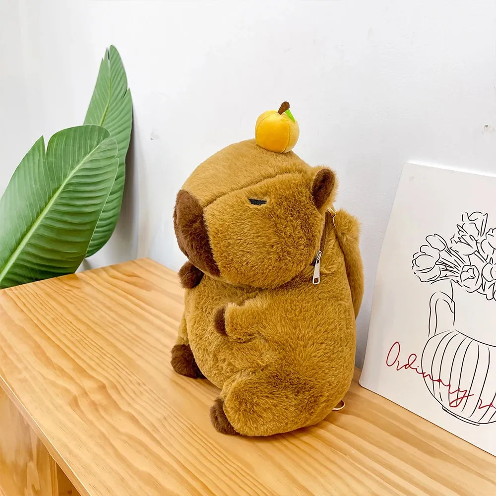 Plushie Doll Fur Capybara Backpack