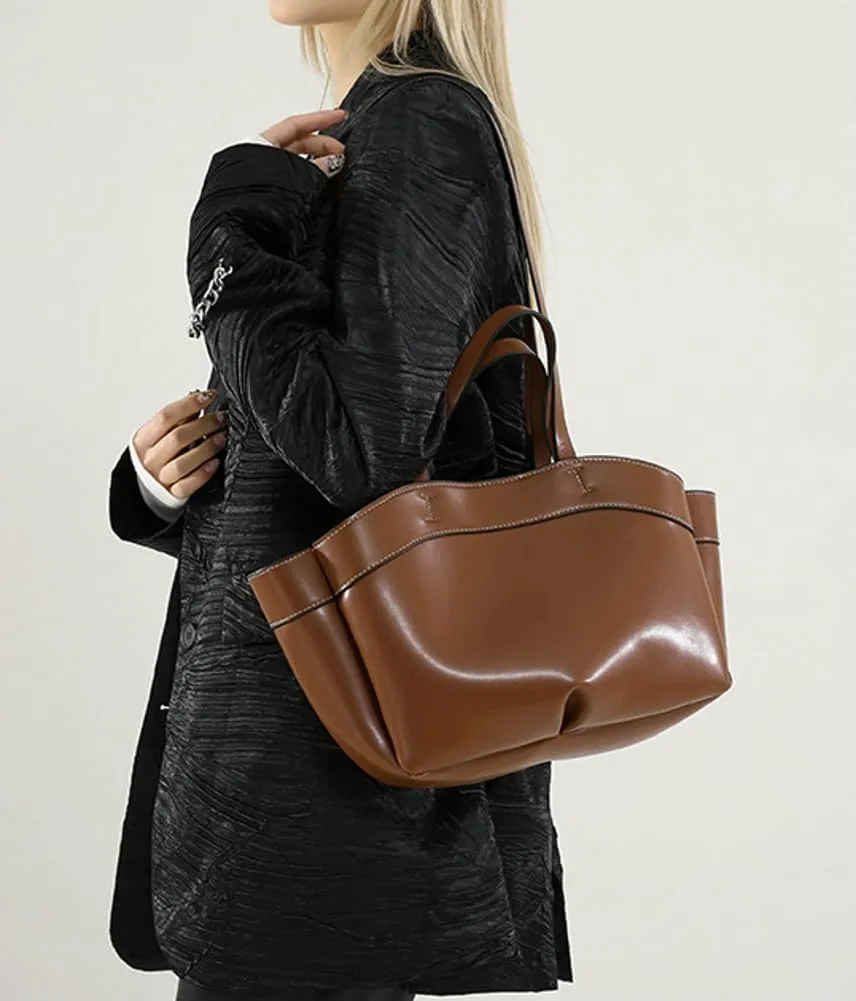 Pocadri Tote Bag for Women Magnetic Buckle Shoulder Handbag Vegan Leather Purses for Work College Dating
