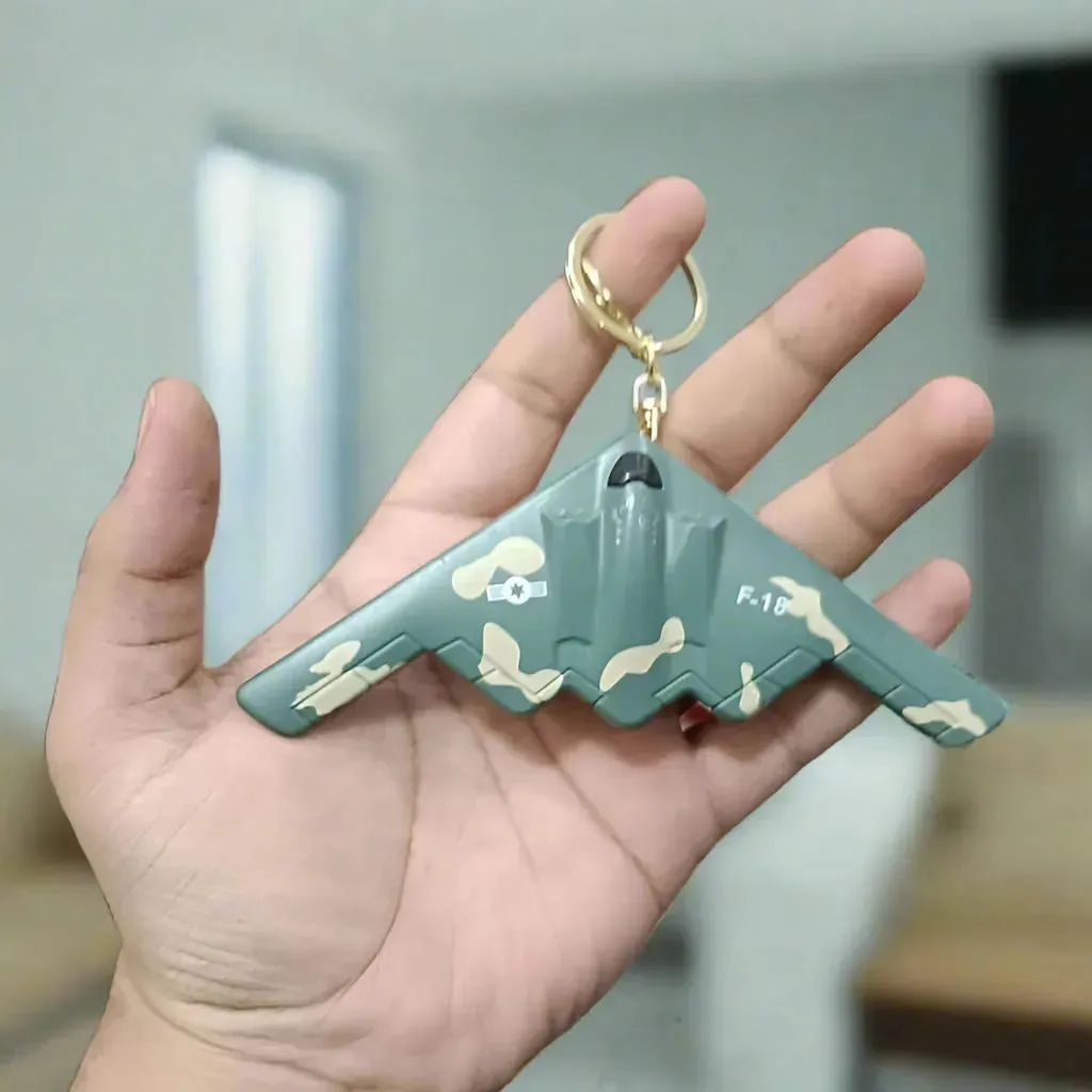 Pocket Military Plane Push & Go Keychain