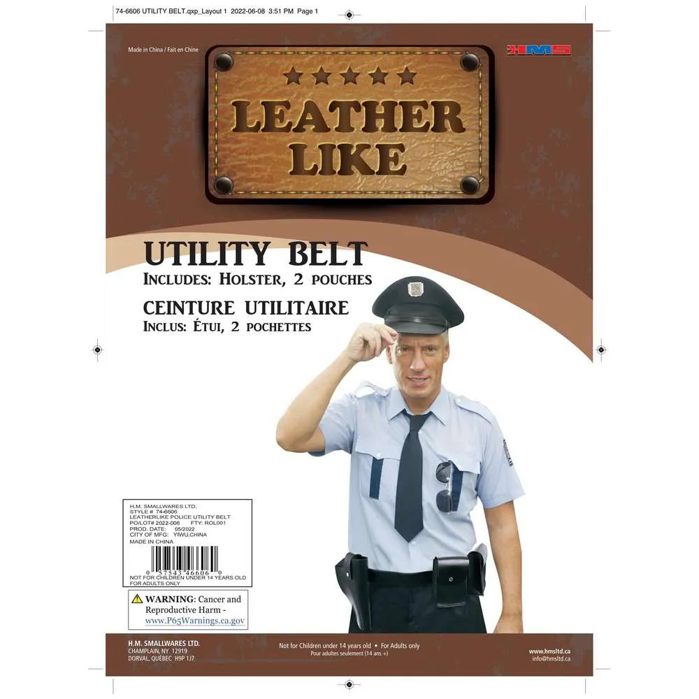 Police utility holster belt - leather like