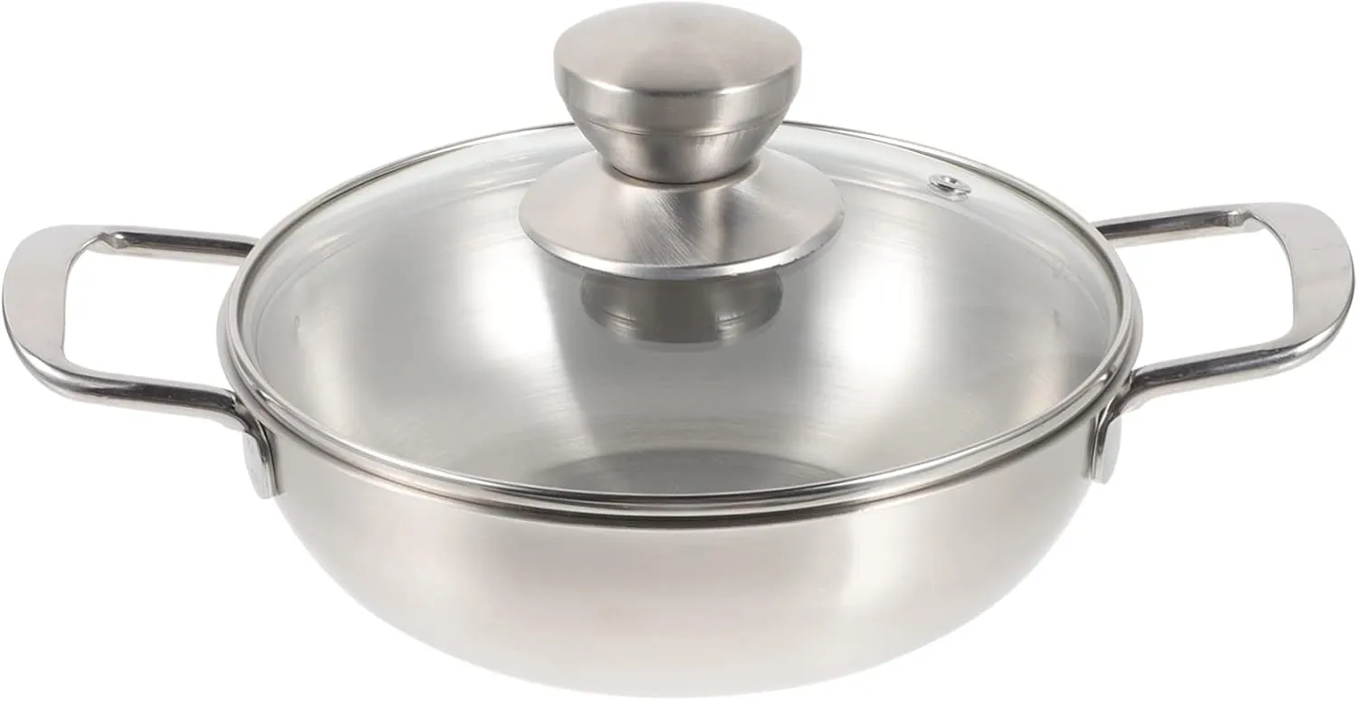 Portable Outdoor Cooking Pot Hot Pot for Camping and Picnics Stainless Steel Design -Scald Handles Easy to Clean Non-Stick