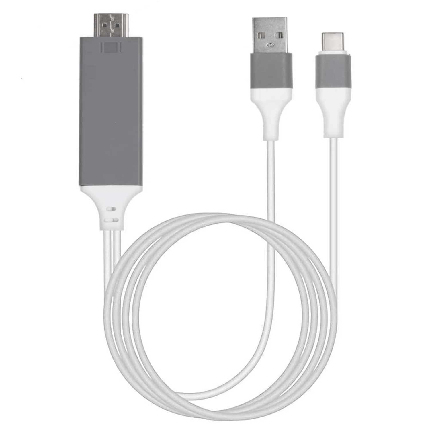 Powered USB-C 4k HDMI Cable Compatible with Philips Georg Jensen TAJS50/00 Plus USB Charging at Max 2160p@60Hz, 6Ft/2M Cable [White, Thunderbolt 3]