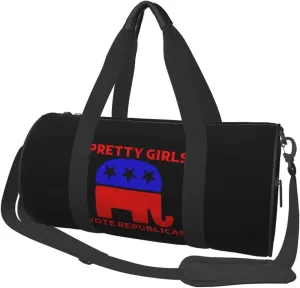 Pretty Girls Vote Republican Vote Red Duffel Bag Gym Bag Travel Sports Tote Large Foldable Beach Swim Yoga6