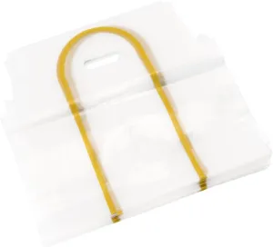 PRETYZOOM 50Pcs Transparent Takeaway Handbags for Beverages Coffee Tea Strong Flexible Double Cup Carry Bags with for Takeout Packaging