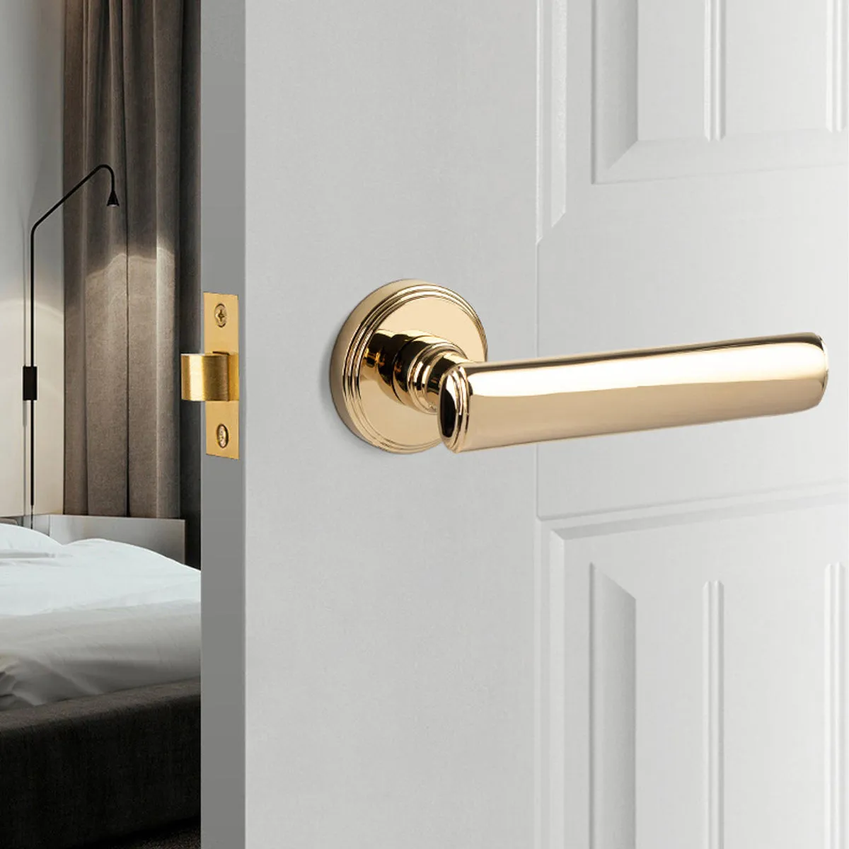 Privacy Door Handles – Stylish, Secure Brushed Brass Lockable Door Handle Black
