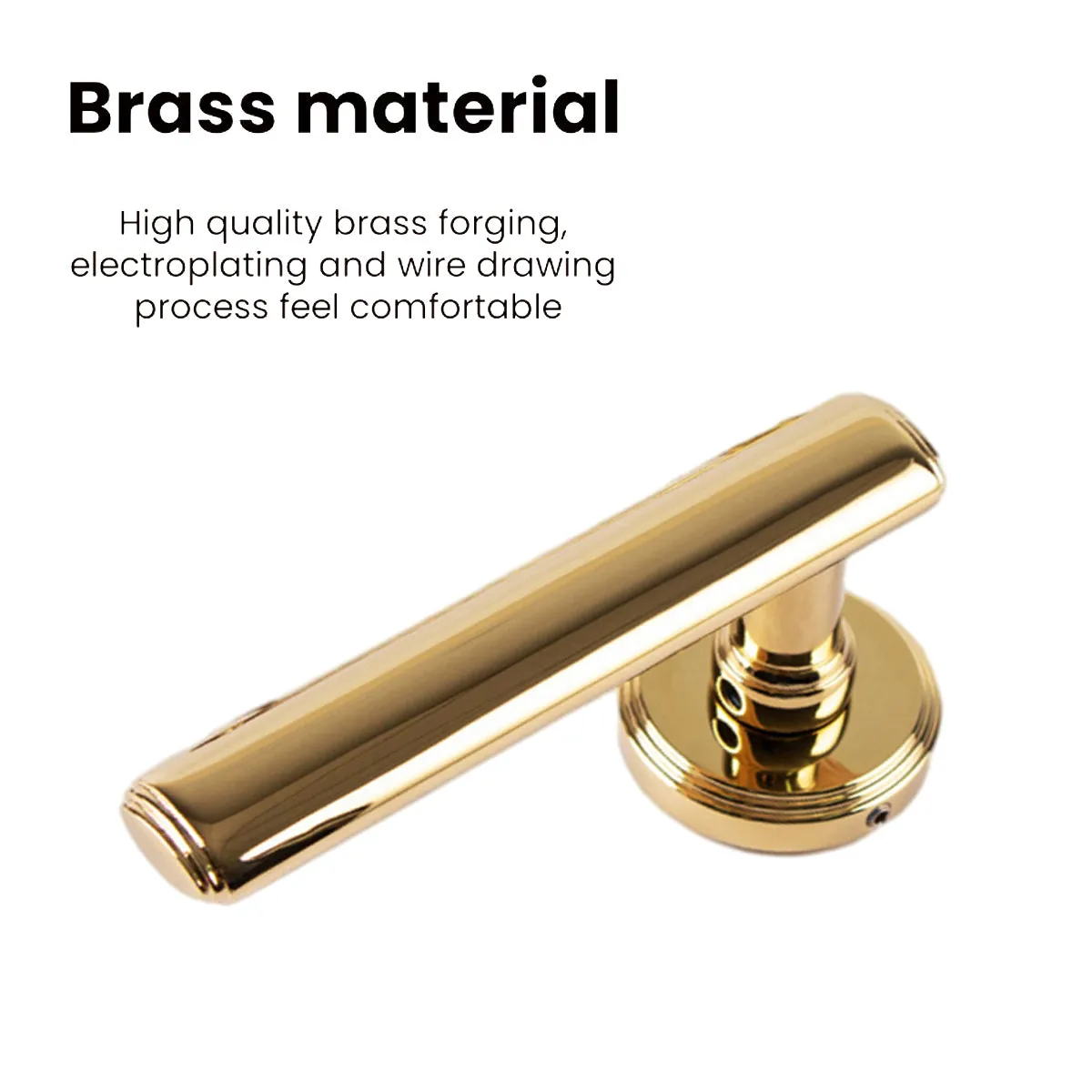 Privacy Door Handles – Stylish, Secure Brushed Brass Lockable Door Handle Black