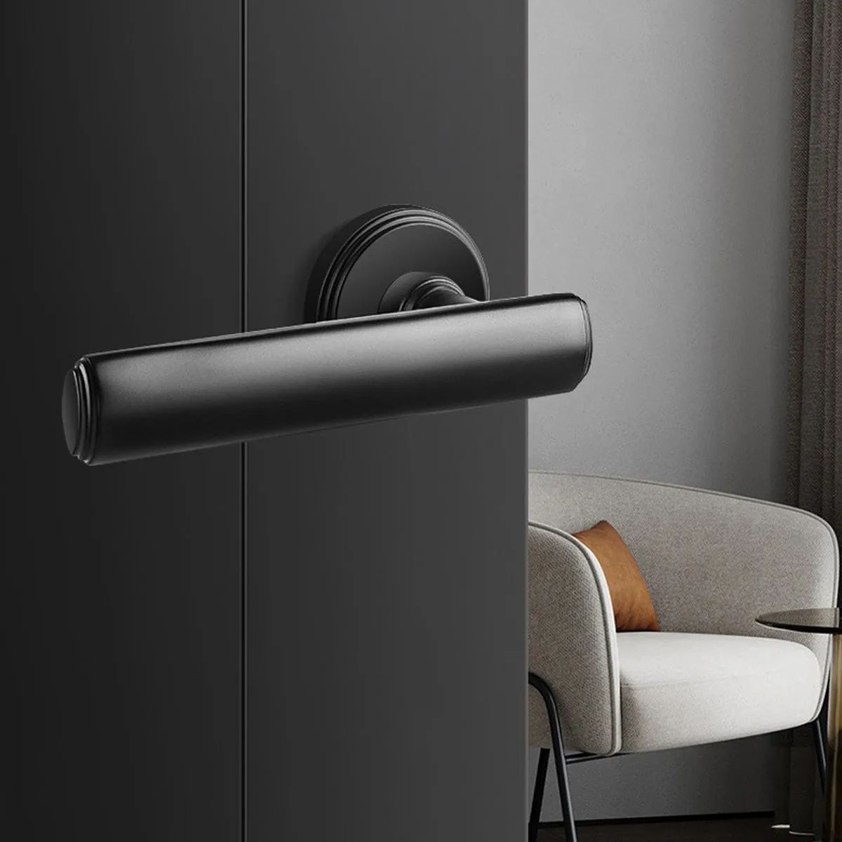 Privacy Door Handles – Stylish, Secure Brushed Brass Lockable Door Handle Black
