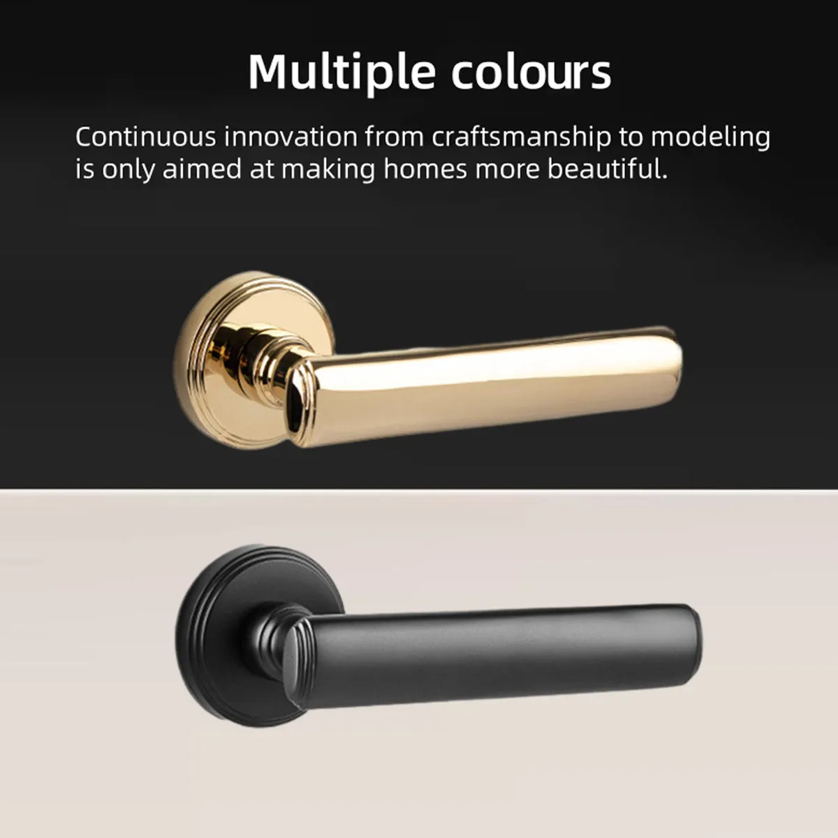 Privacy Door Handles – Stylish, Secure Brushed Brass Lockable Door Handle Black
