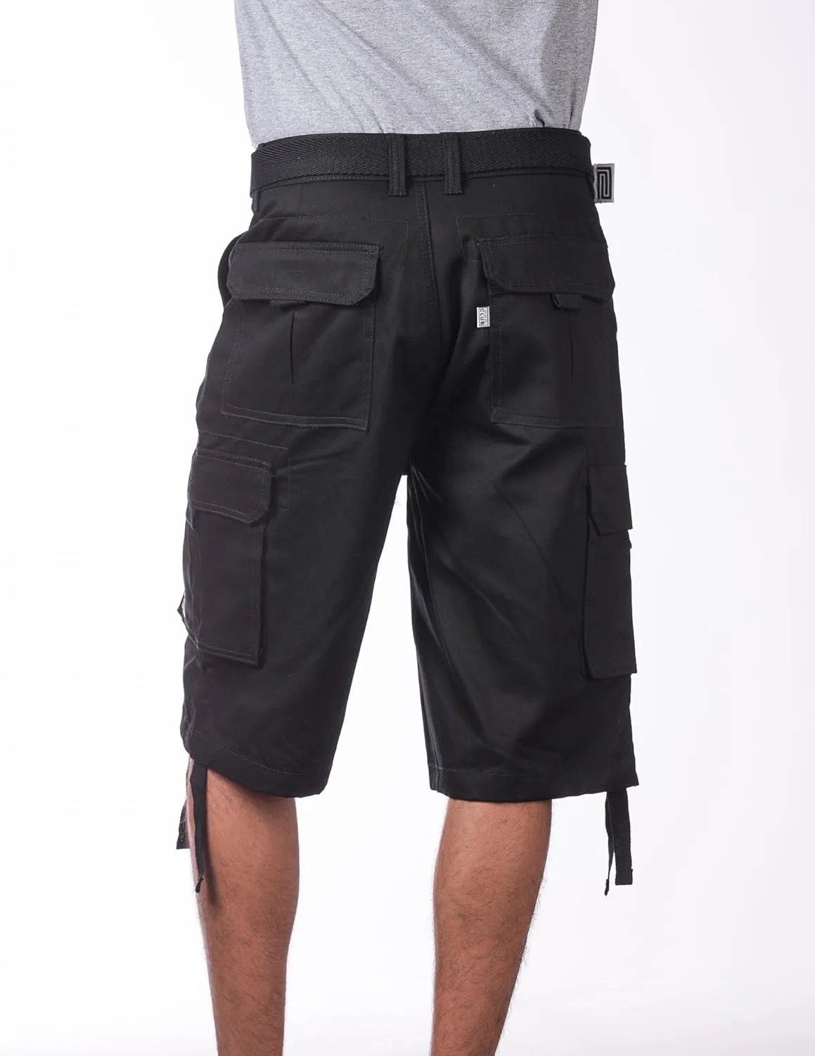 Pro Club Men's Cotton Twill Cargo Shorts with Belt - Regular and Big & Tall Sizes