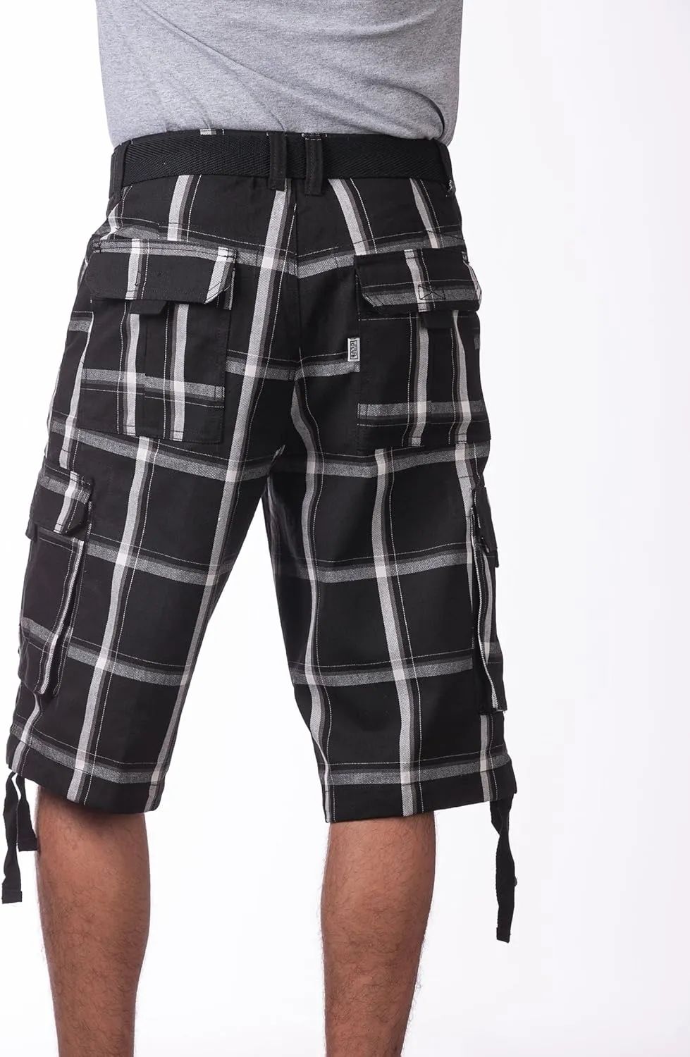 Pro Club Men's Cotton Twill Cargo Shorts with Belt - Regular and Big & Tall Sizes