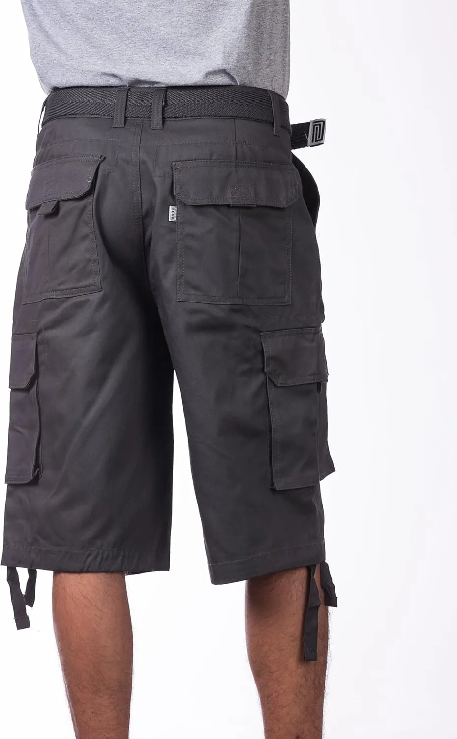 Pro Club Men's Cotton Twill Cargo Shorts with Belt - Regular and Big & Tall Sizes