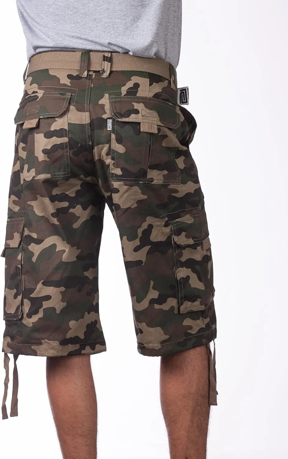 Pro Club Men's Cotton Twill Cargo Shorts with Belt - Regular and Big & Tall Sizes