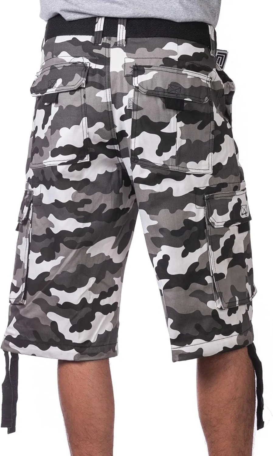 Pro Club Men's Cotton Twill Cargo Shorts with Belt - Regular and Big & Tall Sizes