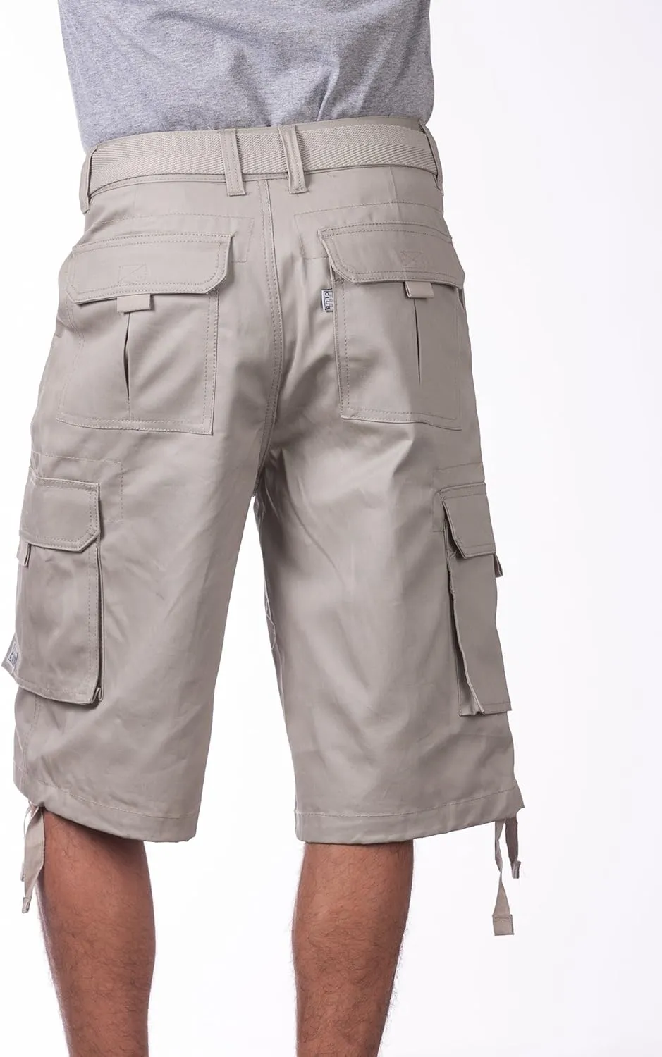 Pro Club Men's Cotton Twill Cargo Shorts with Belt - Regular and Big & Tall Sizes