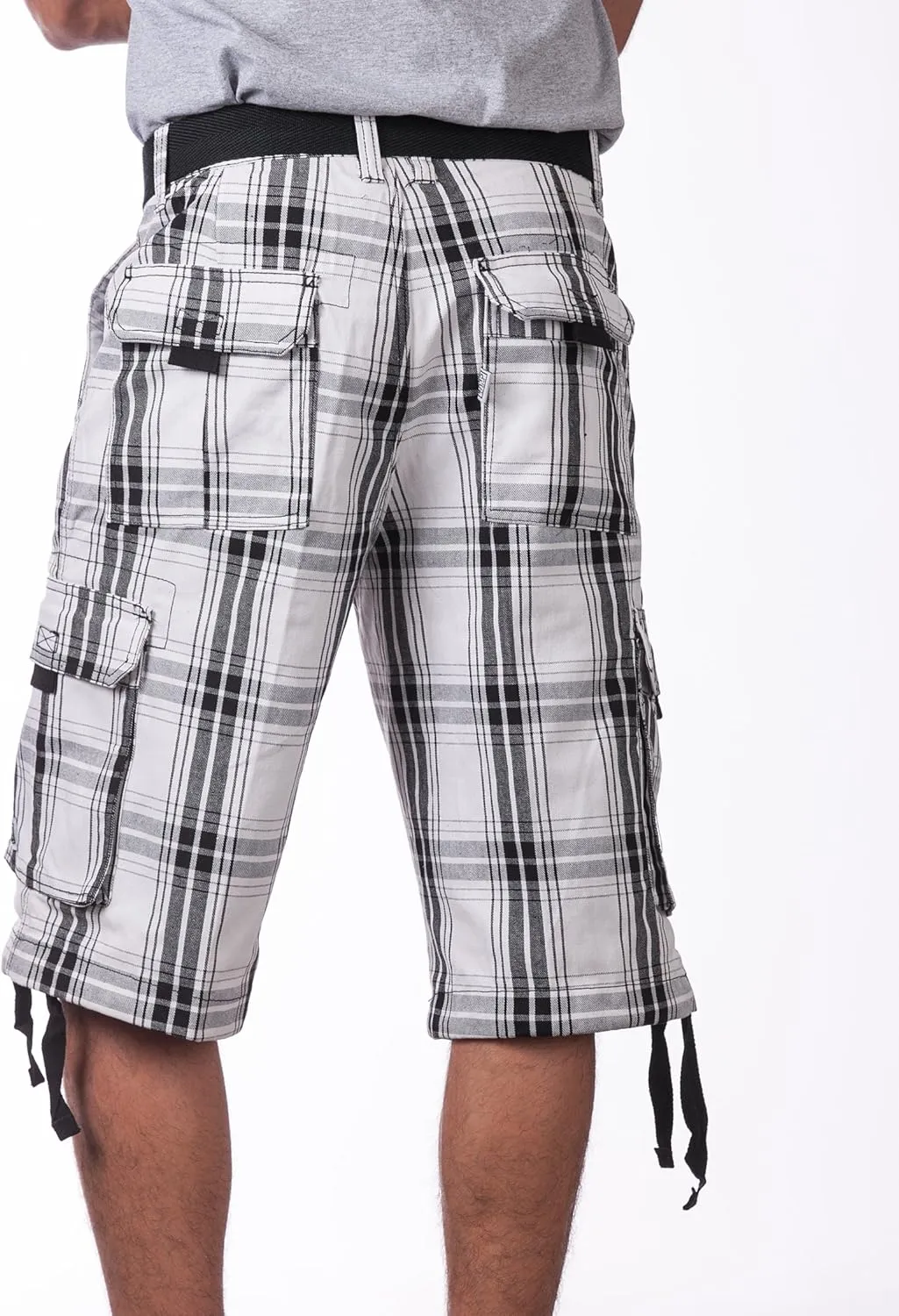 Pro Club Men's Cotton Twill Cargo Shorts with Belt - Regular and Big & Tall Sizes