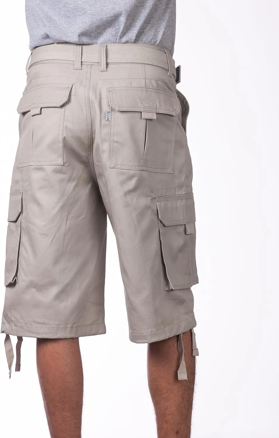 Pro Club Men's Cotton Twill Cargo Shorts with Belt - Regular and Big & Tall Sizes