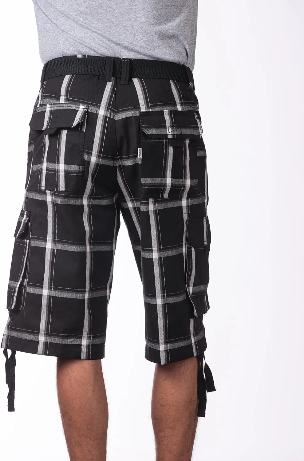 Pro Club Men's Cotton Twill Cargo Shorts with Belt - Regular and Big & Tall Sizes