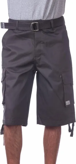 Pro Club Men's Cotton Twill Cargo Shorts with Belt - Regular and Big & Tall Sizes