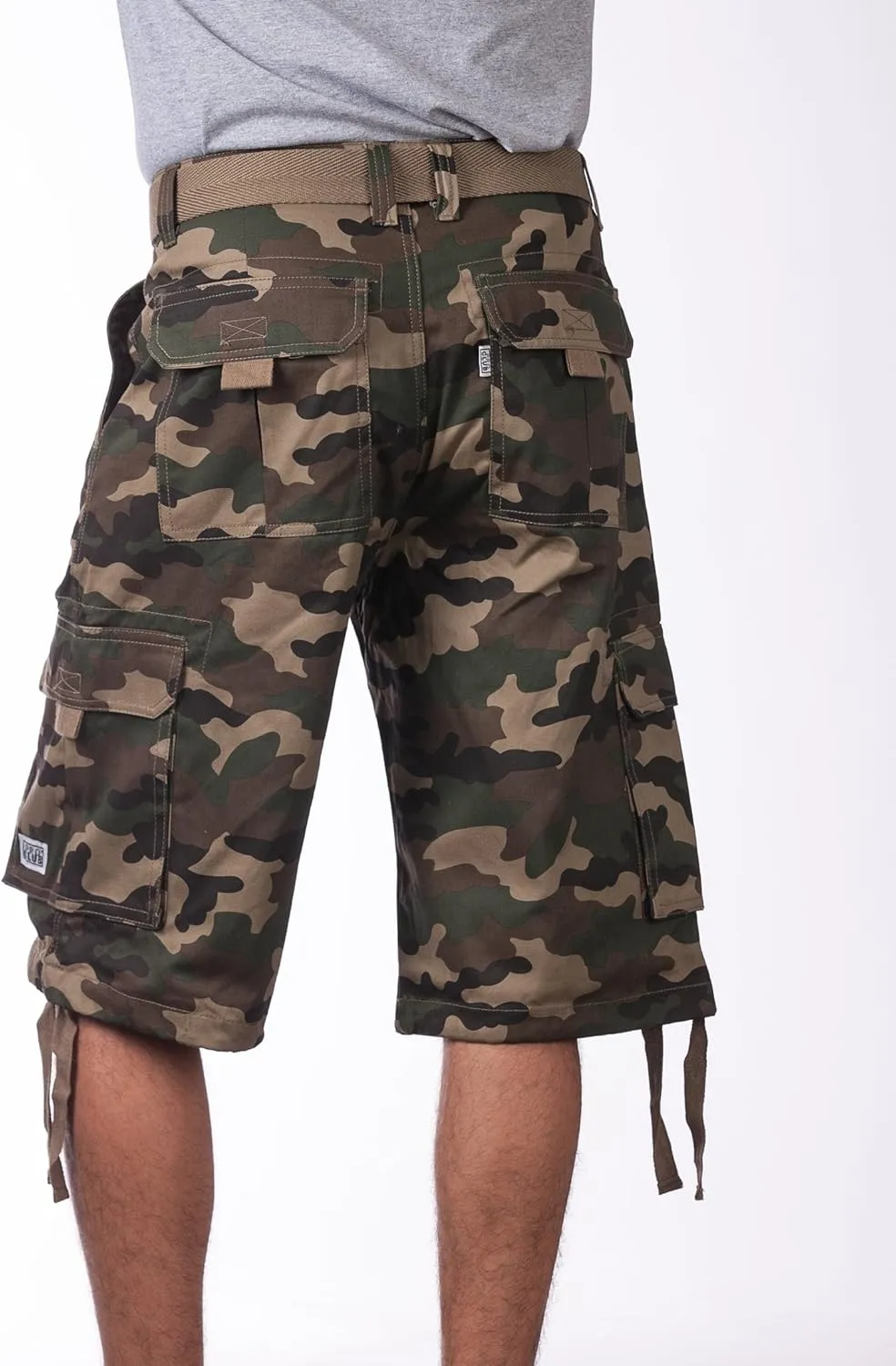 Pro Club Men's Cotton Twill Cargo Shorts with Belt - Regular and Big & Tall Sizes