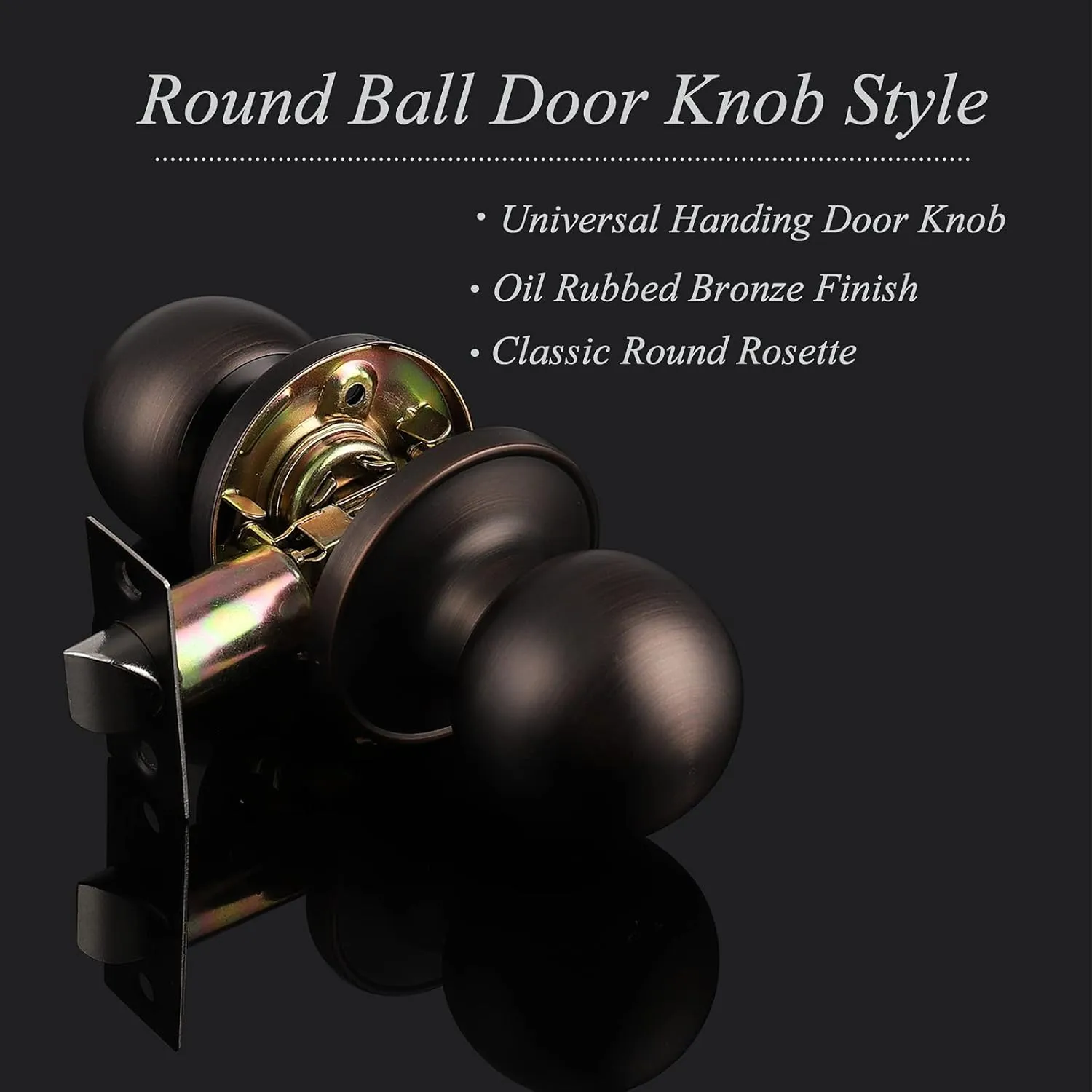 Probrico Oil Rubbed Bronze Passage Leverset Door Knob Handles Interior Keyless Lockset 5 Pack