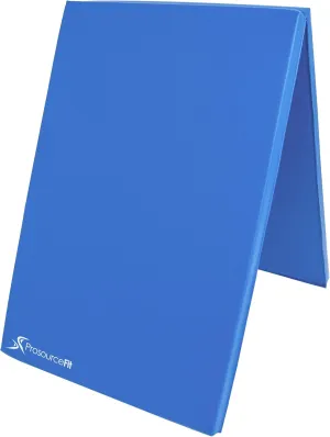 ProsourceFit Bi-Fold Folding Thick Exercise Mat 6’x2’ with Carrying Handles for MMA, Gymnastics Core Workouts, Grey