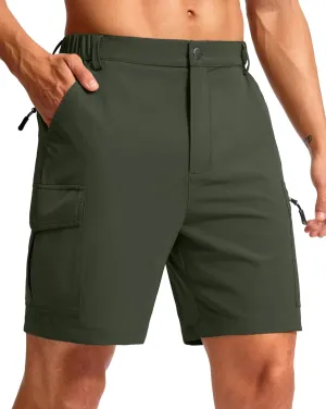 Pudolla Men's Hiking Cargo Shorts 7" Lightweight Quick Dry Casual Work Shorts for Men Summer Travel Golf with 5 Pockets
