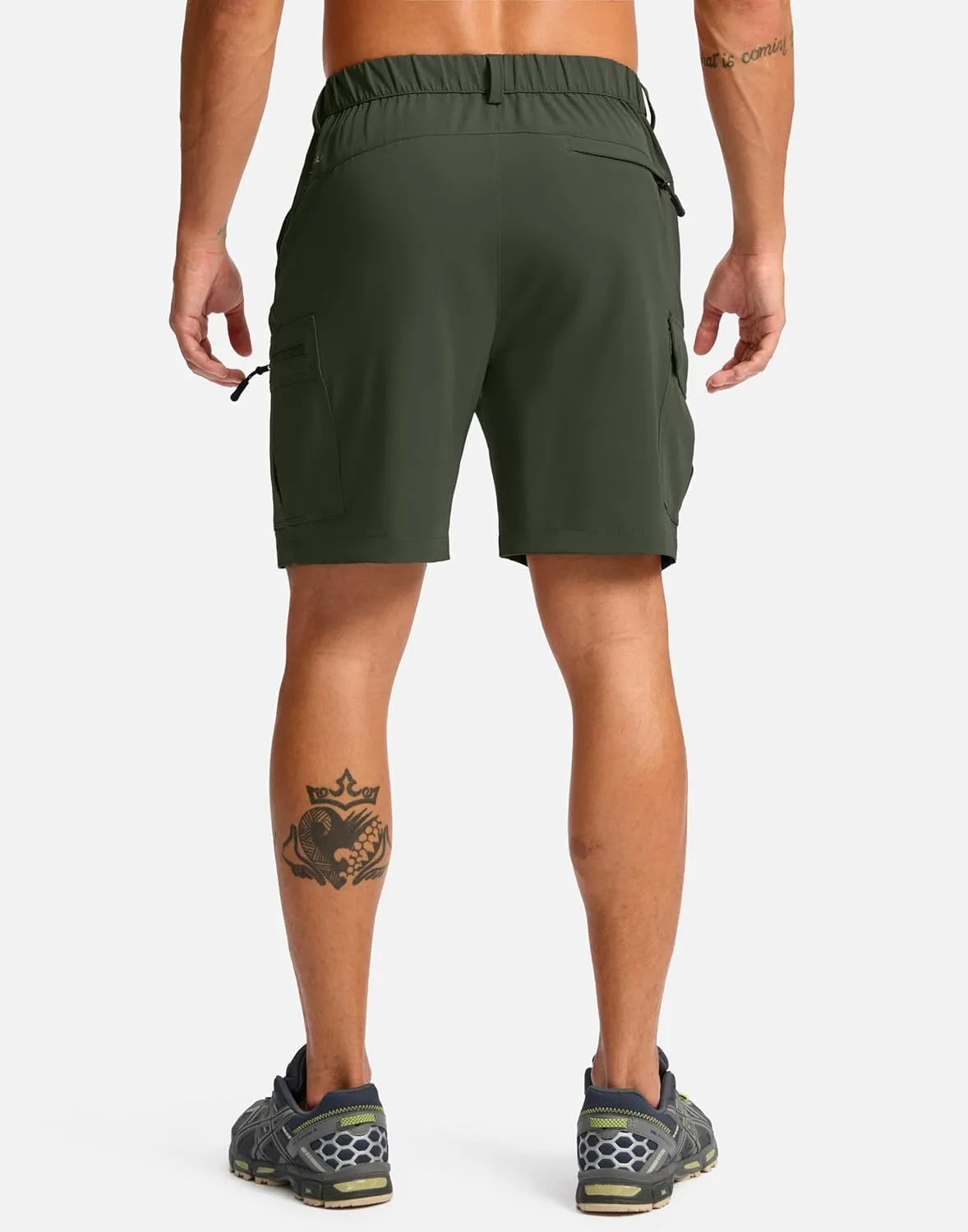 Pudolla Men's Hiking Cargo Shorts 7" Lightweight Quick Dry Casual Work Shorts for Men Summer Travel Golf with 5 Pockets