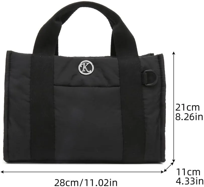 Puffer Tote Bag for Women Quilted Crossbody Bag Puffy Shoulder Handbag Lightweight Trendy Puffer Purse for Work Travel