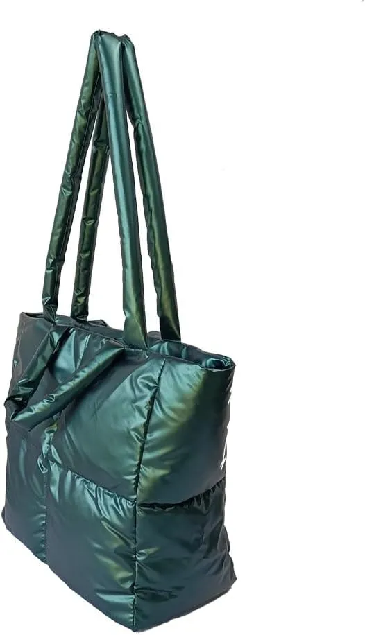 Puffy tote bag Large Puffer Bag for Women Quilted Tote Purses Satchel Handbag Lightweight Padding Shoulder Bag