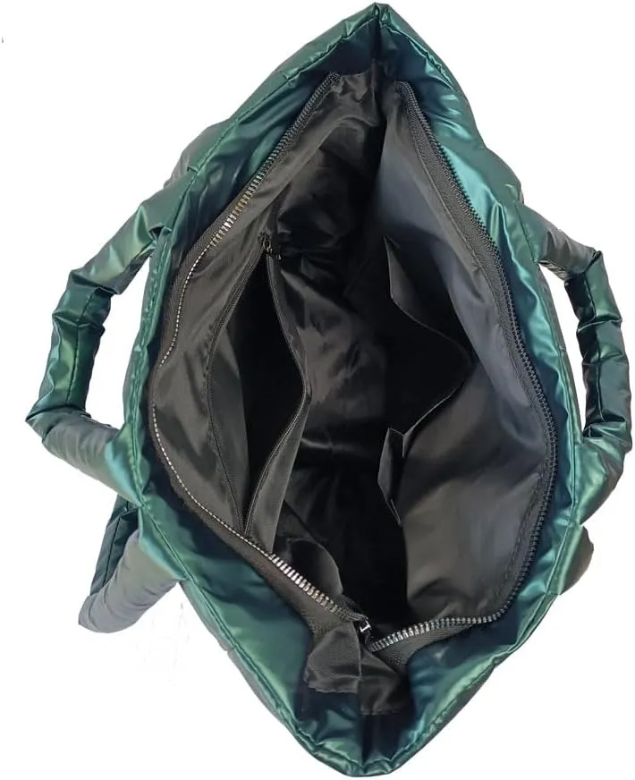 Puffy tote bag Large Puffer Bag for Women Quilted Tote Purses Satchel Handbag Lightweight Padding Shoulder Bag