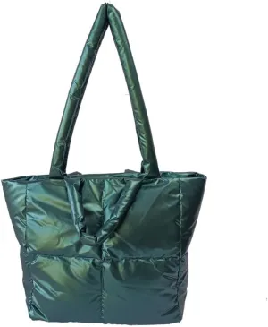 Puffy tote bag Large Puffer Bag for Women Quilted Tote Purses Satchel Handbag Lightweight Padding Shoulder Bag