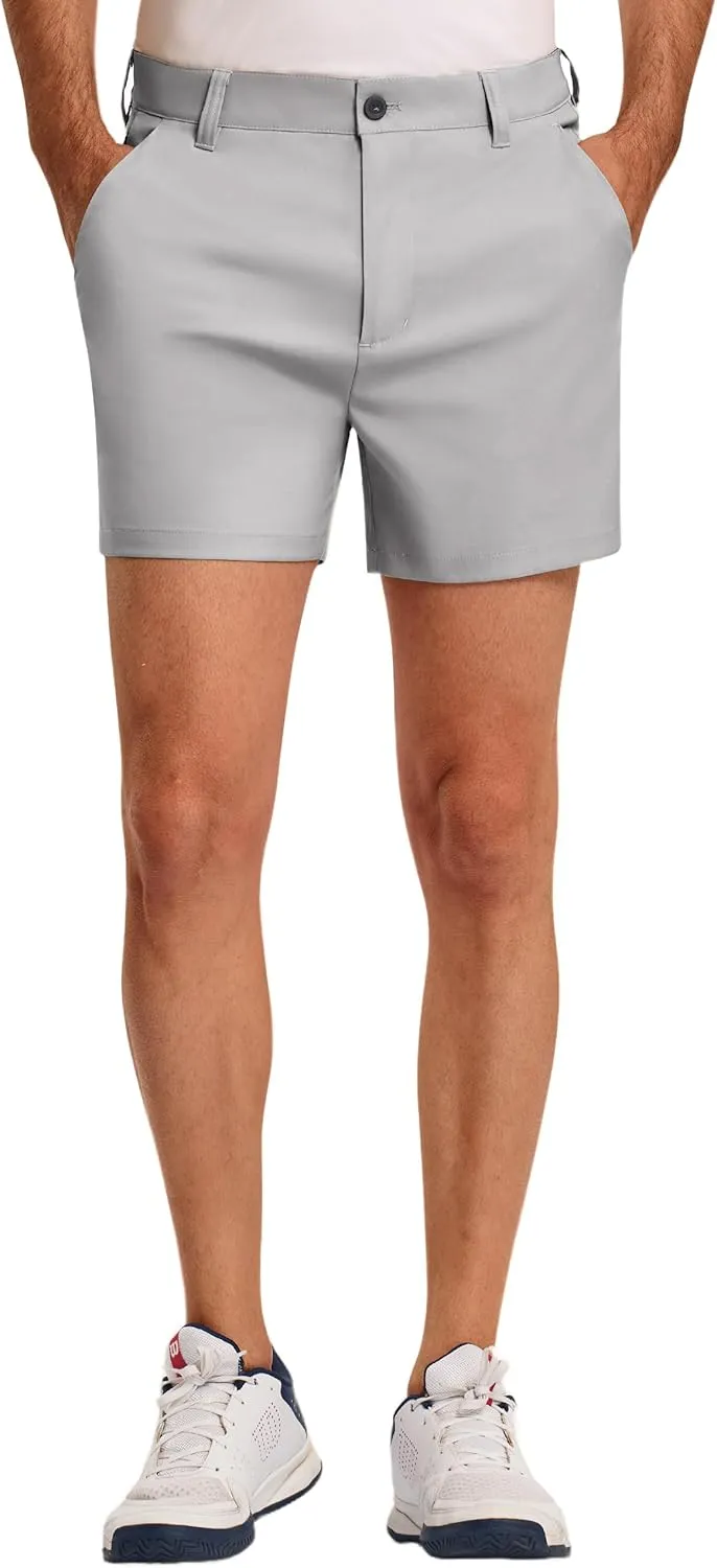 PULI Golf Shorts Men 5 Inch Inseam Relaxed Fit Stretch Dress Lightweight Casual Travel Quick Dry Summer Shorts